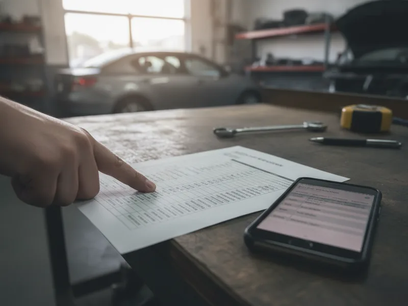 Detailed auto repair estimate showing parts and labor costs for collision damage.